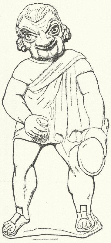 Terracotta statuette of a Roman actor as a parasite from a comic play by the playwright Plautus by German School