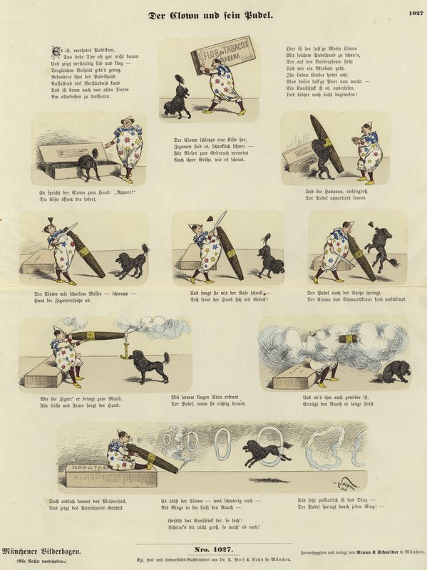The Clown and His Poodle by German School