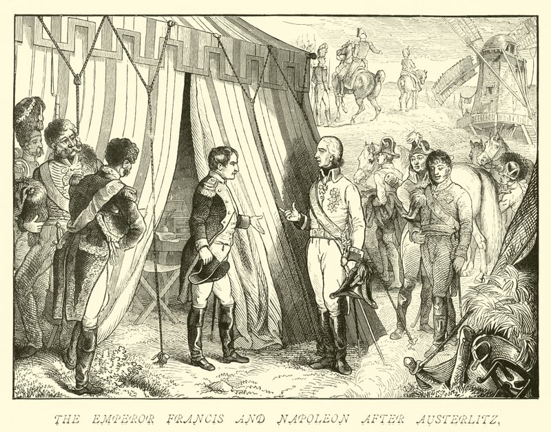 The Emperor Francis and Napoleon after Austerlitz by German School