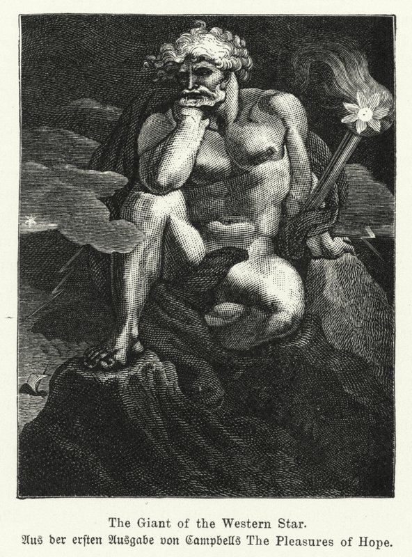 The Giant of the Western Star, illustration from the first edition of Scottish poet Thomas Campbell