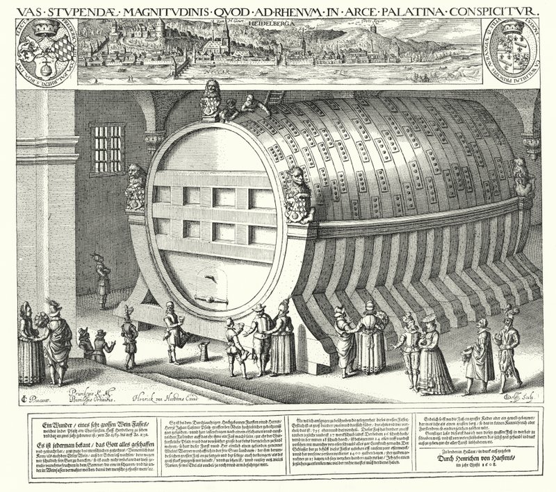 The Heidelberg Tun (engraving) by German School