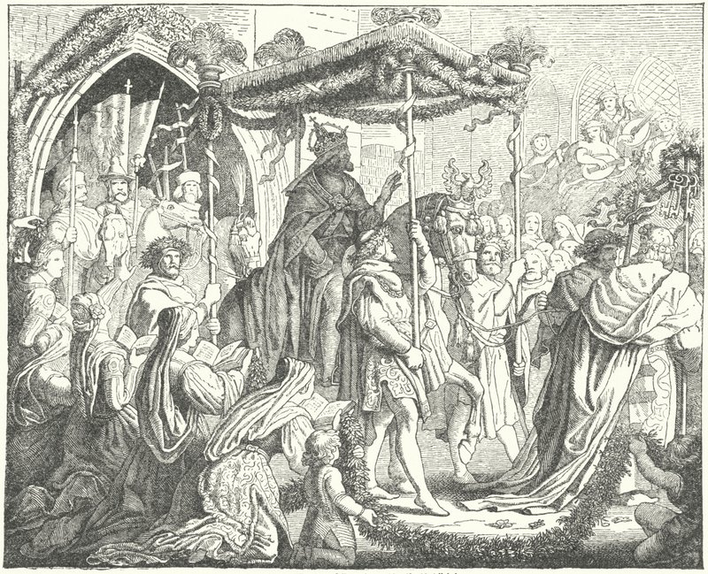 The Holy Roman Emperor Charles IV entering Lubeck by German School