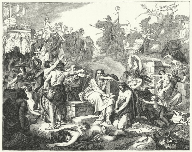 The Jews Being Taken in Captivity in Babylon by German School