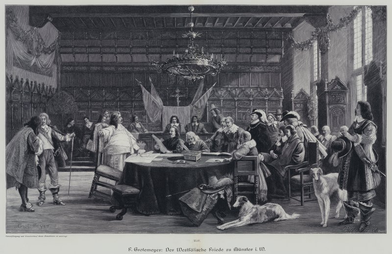 The Peace of Westphalia ending the Thirty Years War, Munster, Germany by German School