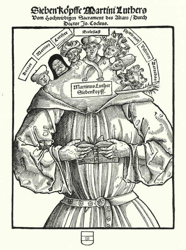 The Seven Heads of Martin Luther by German School