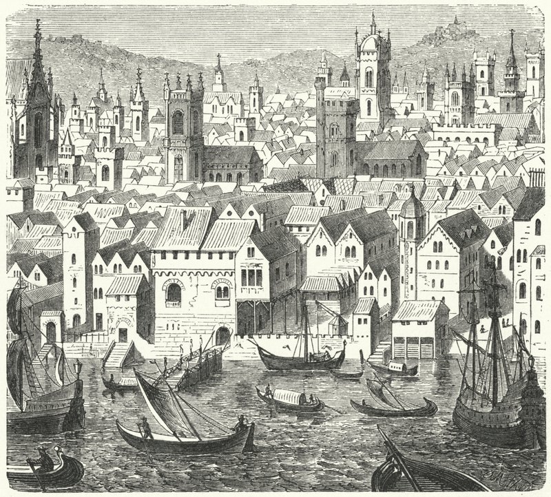 The Steelyard, trading base of the Hanseatic League in London by German School