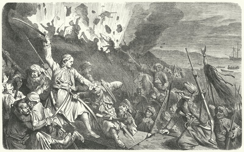 The fall of Missolonghi, Greek War of Independence by German School