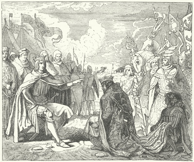 The restoration of Ottokar II as King of Bohemia by Rudolf of Habsburg by German School