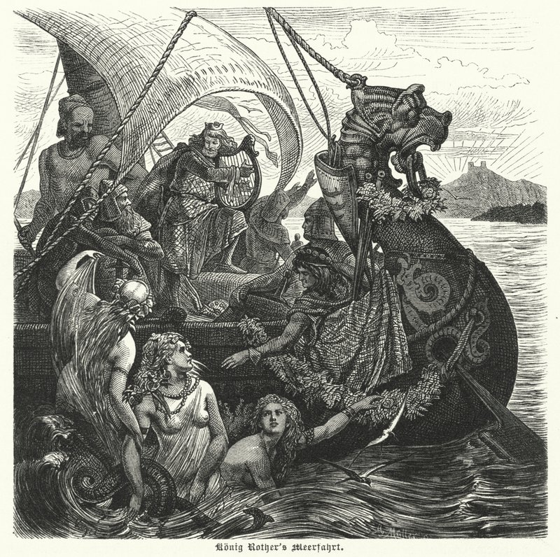 The sea voyage of King Rother by German School