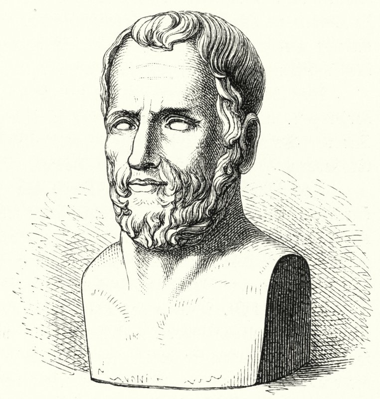 Theophrastus, Ancient Greek Philosopher (engraving) by German School