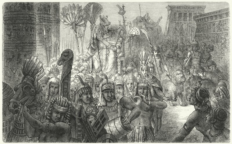 Triumphal Procession of an Ancient Egyptian Pharaoh (engraving) by German School