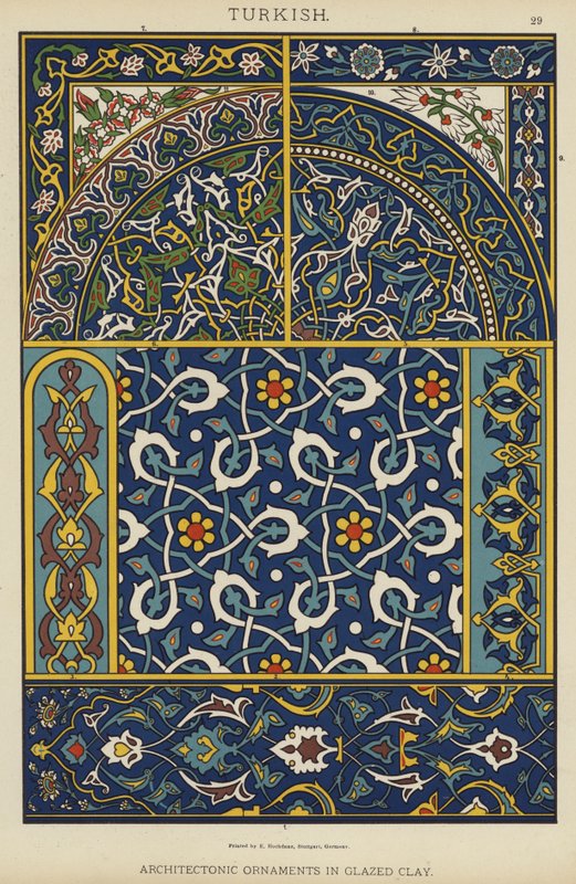 Turkish, Architectonic Ornaments in Glazed Clay by German School