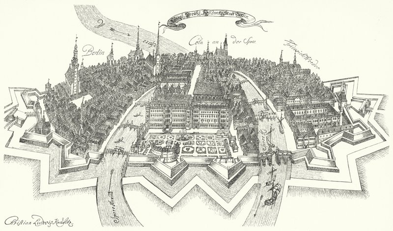 View of Berlin from the 17th Century (engraving) by German School