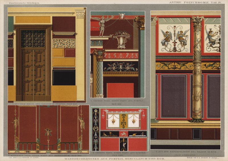 Wall decorations from Pompeii, Herculaneum and Rome by German School