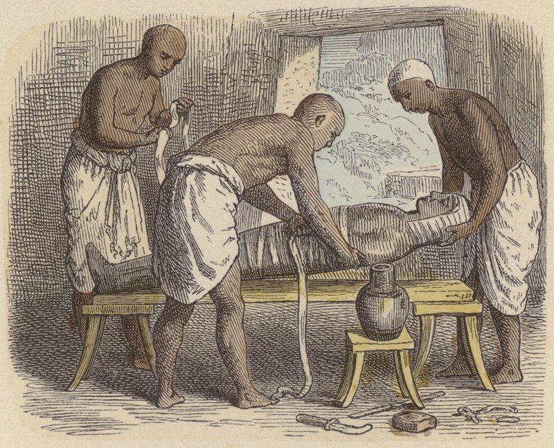 Wrapping a Mummy in Ancient Egypt by German School