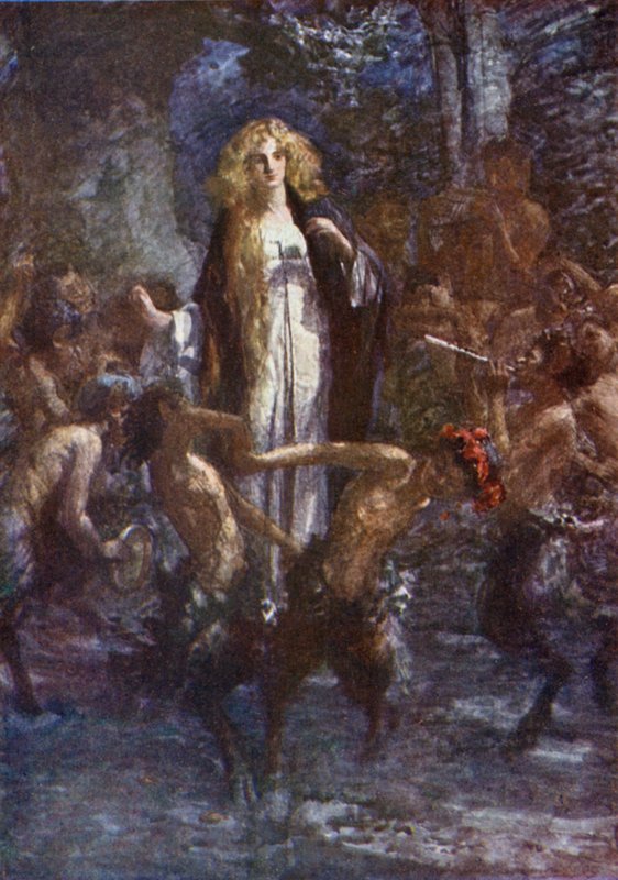 The Satyrs Danced Round Her in Glee by Gertrude E. Demain (after) Hammond