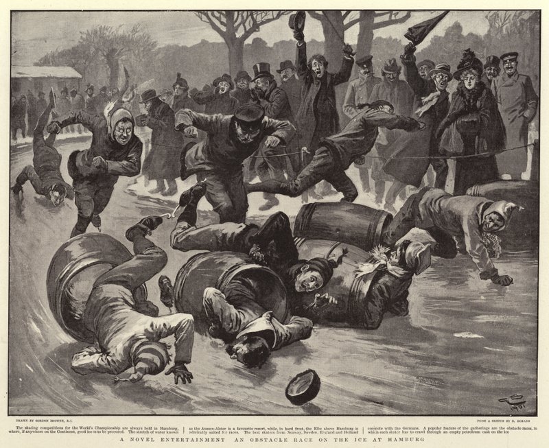 A Novel Entertainment: An Obstacle Race on the Ice at Hamburg by Gordon Frederick Browne