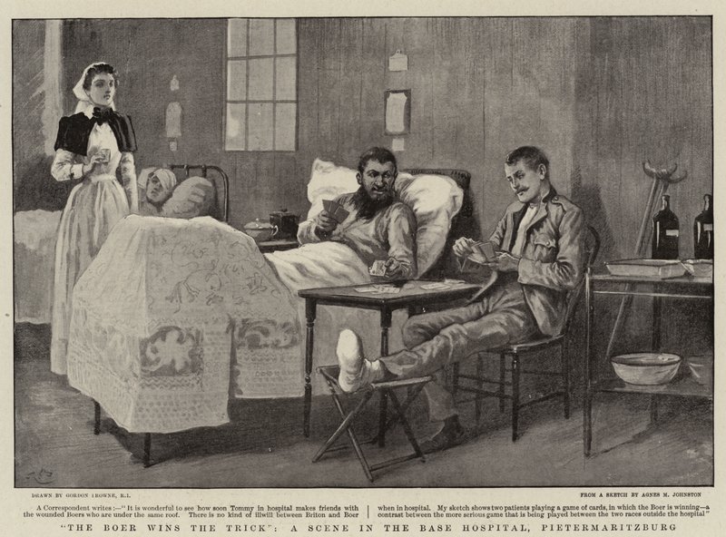 The Boer Wins the Trick, A Scene in the Base Hospital, Pietermaritzburg by Gordon Frederick Browne