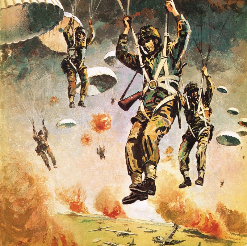British 1st Airborne Division Dropping on Arnhem on 17th September by Graham Coton
