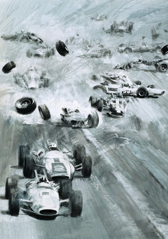 Cars Crashing at the Indianapolis 500 by Graham Coton