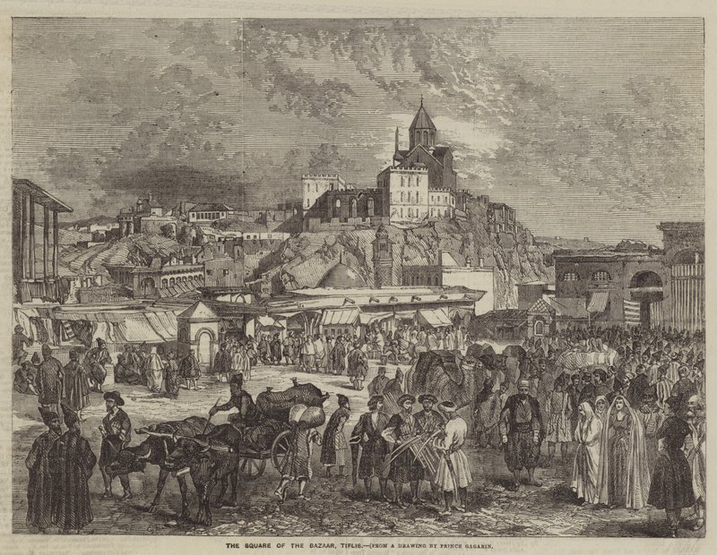 The Square of the Bazaar, Tiflis by Grigori Grigorevich Gagarin
