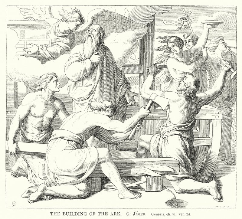 The Building of the Ark, Genesis, ch vi, ver 14 by Gustav Jager
