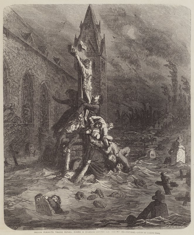 French Peasants taking Refuge round a Crucifix by Gustave Dore