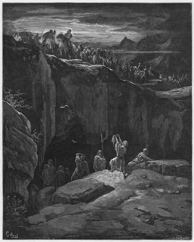 David Showing Saul That He Had Spared His Life by Gustave Dore