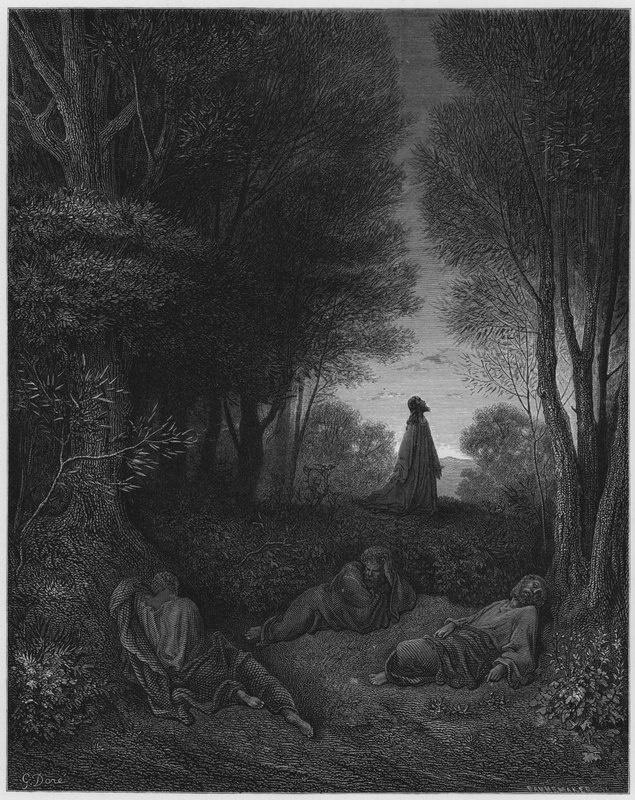 Jesus praying in the garden by Gustave Dore
