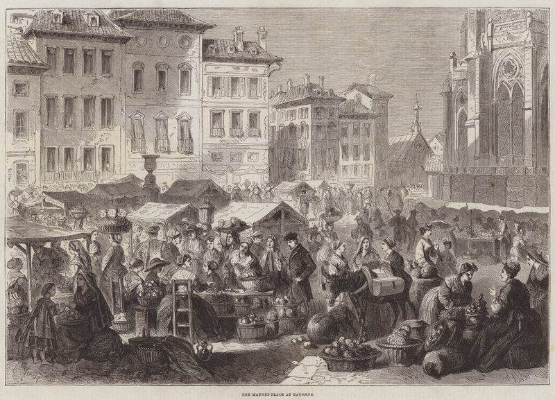 The Market-Place at Bayonne by Gustave Janet