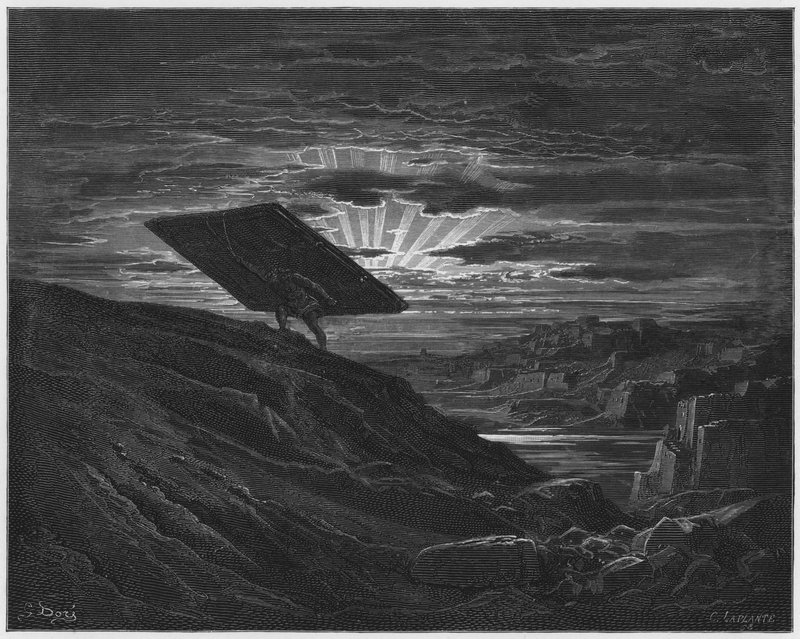 Samson carrying away the gates of Gaza (Gustave Dore Bible) by Gustave Dore