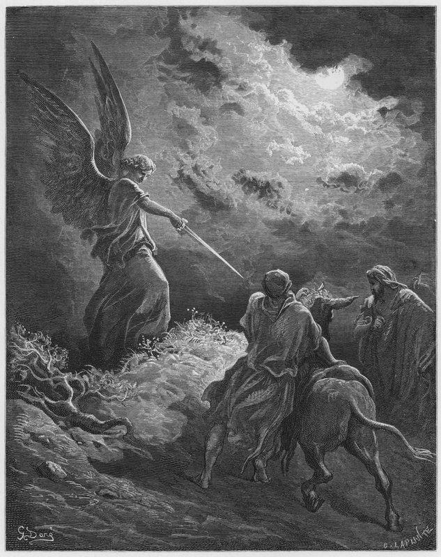 The Angel appearing to Balaam (Gustave Dore Bible) by Gustave Dore