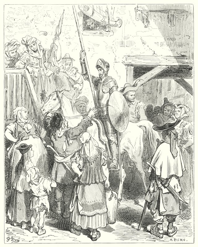 I have nothing to do with all this, cried the innkeeper; pay your reckoning by Gustave Dore