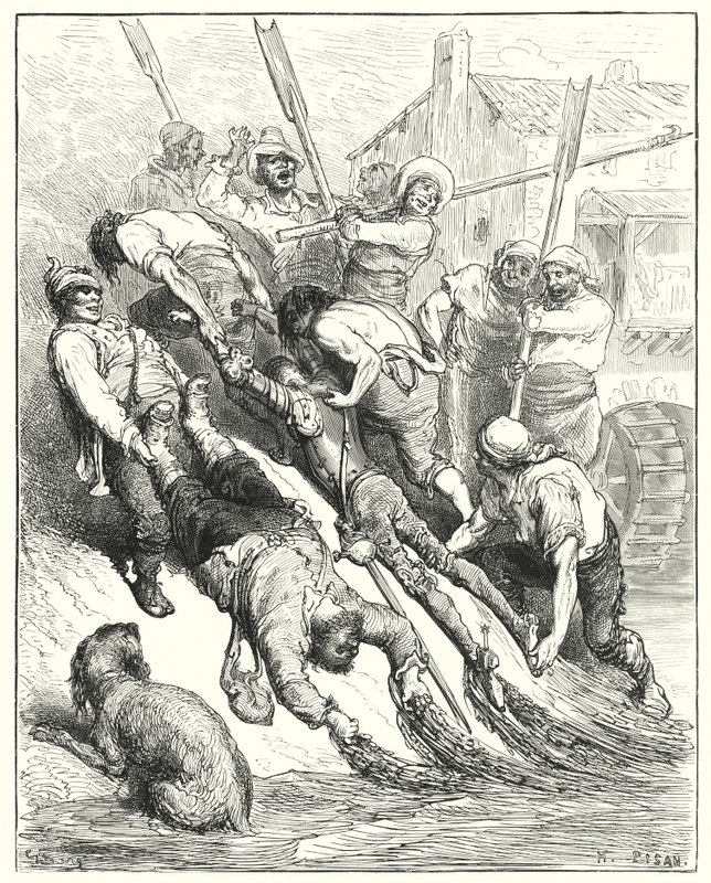 They were both hauled ashore, more over-drenched than thirsty by Gustave Dore