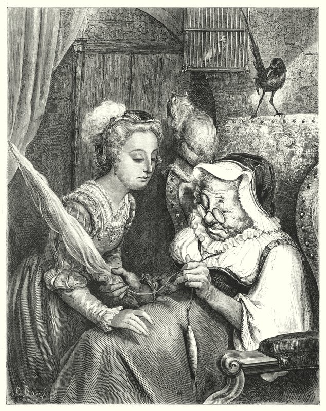 Sleeping Beauty (engraving) by Gustave Dore