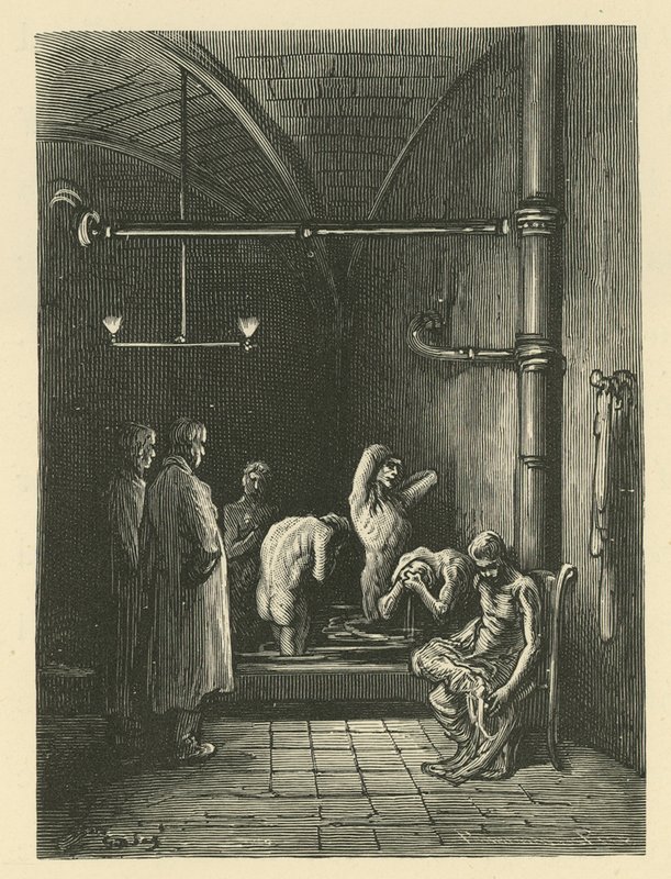 Men in the Baths at the House of Refuge by Gustave Dore