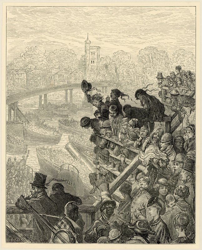 Oxford and Cambridge Boat Race, Putney by Gustave Dore