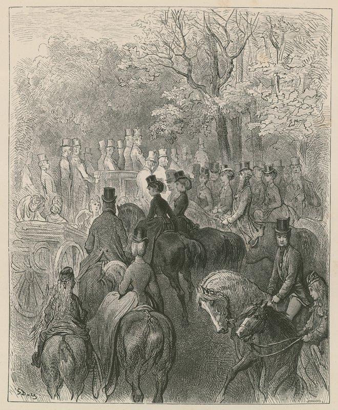 Rotten Row, Hyde Park, London by Gustave Dore