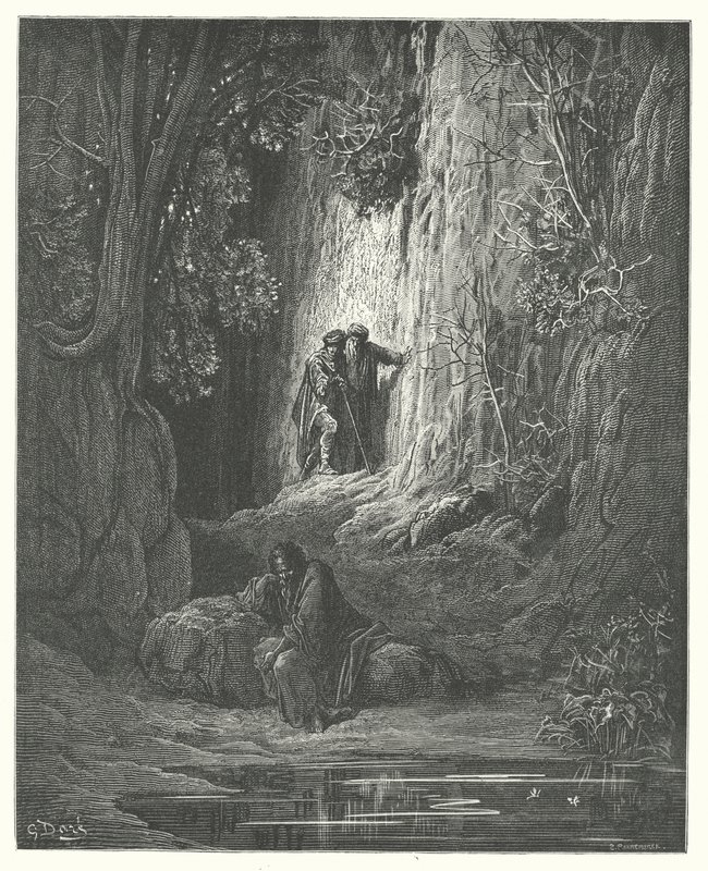 The Fables of La Fontaine: The Arbitrator, Almoner, and Hermit by Gustave Dore