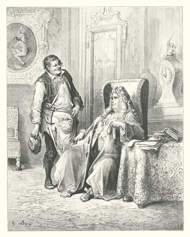 The Fables of La Fontaine: The Cobbler and the Banker by Gustave Dore