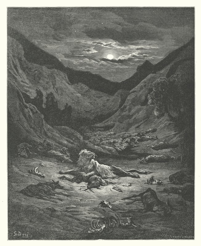The Fables of La Fontaine: The Lion by Gustave Dore