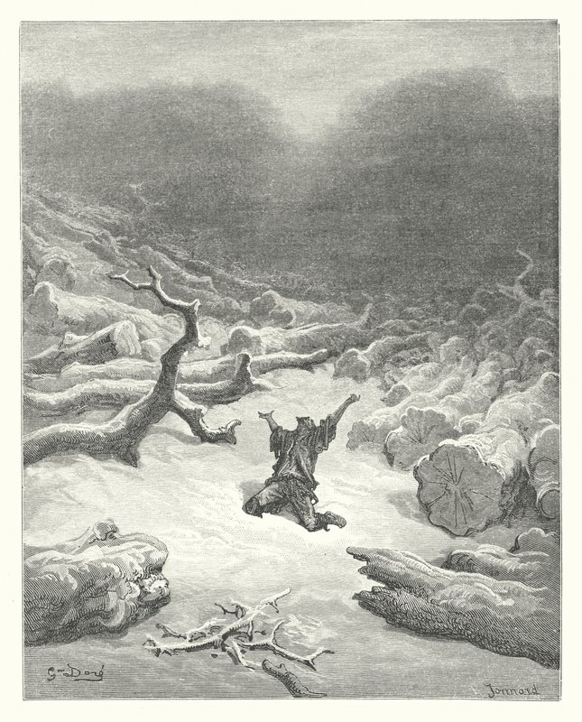 The Fables of La Fontaine: The Woodman and Mercury by Gustave Dore