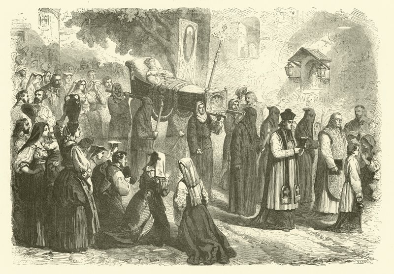 Funeral Procession of a Young Girl, Sparanise, Italy by Gustave Janet