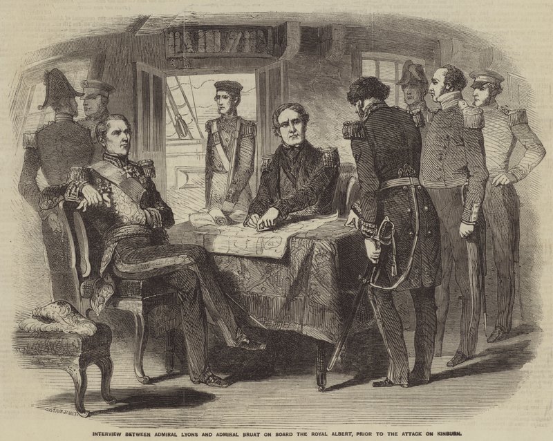 Interview between Admiral Lyons and Admiral Bruat on Board the Royal Albert, prior to the Attack on Kinburn by Gustave Janet
