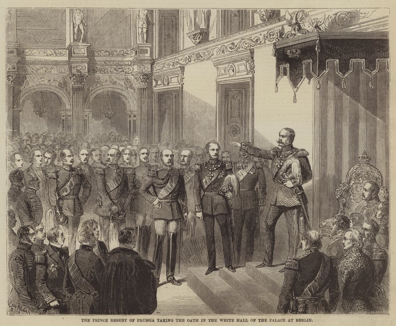 The Prince Regent of Prussia Taking the Oath in the White Hall of the Palace at Berlin by Gustave Janet
