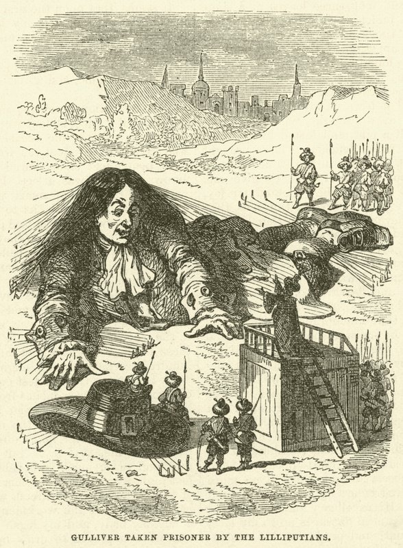 Gulliver taken prisoner by the Lilliputians by after Hablot Knight Browne