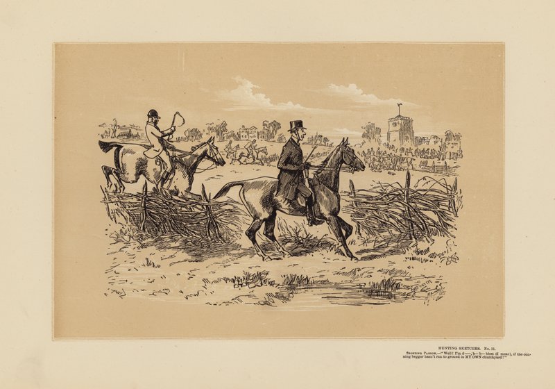 Hunting Sketches, No 11, A Sporting Parson by Hablot Knight (1815-92) Browne