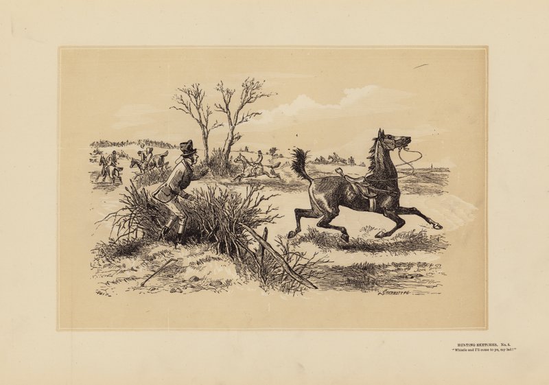 Hunting Sketches, No 5, Whistle! by Hablot Knight (1815 92) Browne