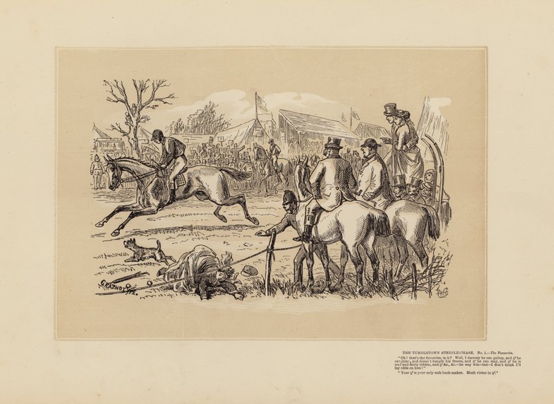 The Tumbletown Steeple-Chase, No 1, The Favourite by Hablot Knight (1815 92) Browne