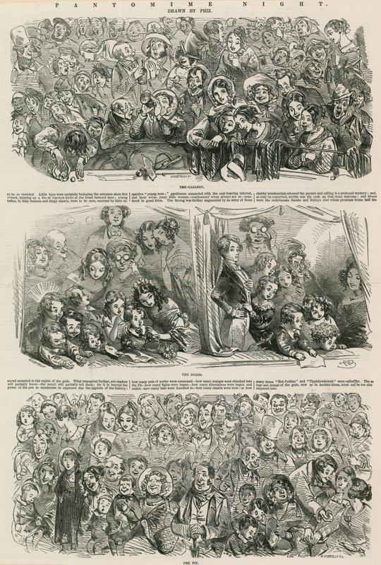 Pantomime Night: The Gallery, The Boxes, The Pit by Hablot Knight Browne